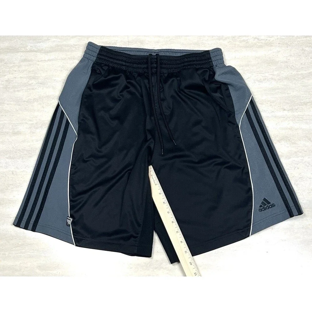 Adidas Shorts Mens M Black Gray Mesh Basketball Gym Performance Athletic